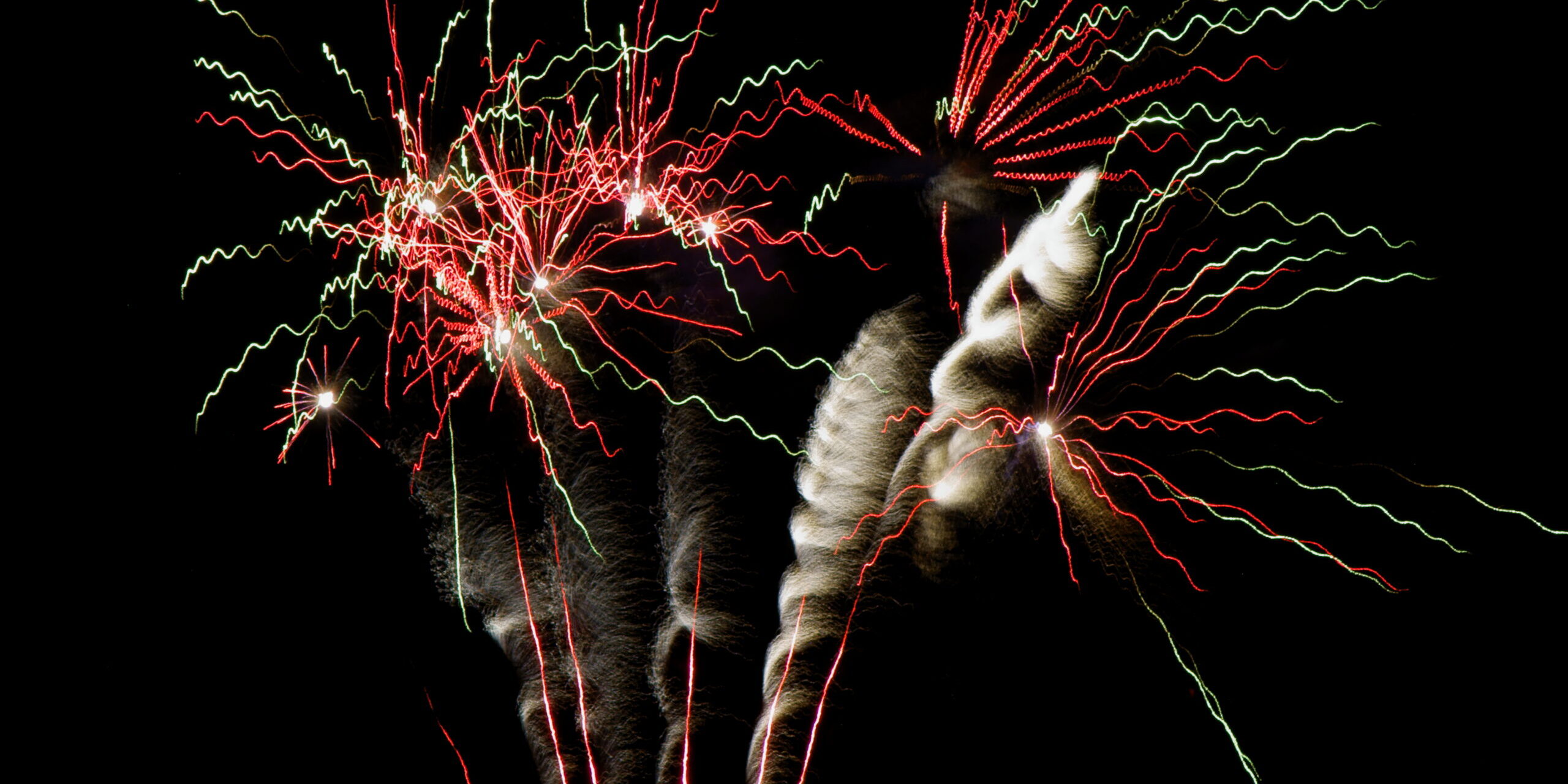 fireworks against a dark sky.