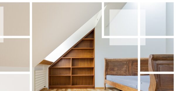 Picture of empty interior with wooden furniture